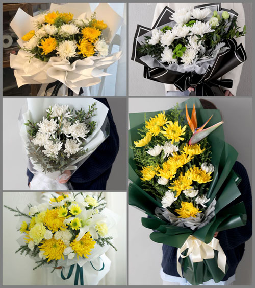山东济宁泗水县大黄沟乡白事花束代送